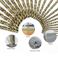 Foret HSS EUROCUT ASME 1/4 pouce, finition ambrée, entièrement affûté, pointes à 135 degrés, pour acier inoxydable