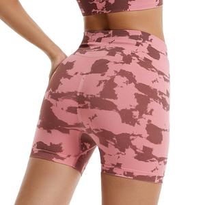 Pantalones cortos de yoga para mujer con cintura elástica para levantar glúteos Pantalones cortos deportivos ajustados sin costuras para correr - Product Image 6