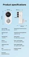 Thermostat électrique intelligent WiFi Tuya, contrôle à distance par application, minuterie, commande vocale, chauffage et refroidissement domestique, 16A, garage, voiture, hôtel