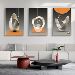 Arte Mural Moderno, Pósters Abstractos Nórdicos, <span class=keywords><strong>Cuadros</strong></span> en Lienzo Gris Naranja, Decoración del Hogar, <span class=keywords><strong>Cuadros</strong></span> para Sala <span class=keywords><strong>de</strong></span> Estar - Product Image 4