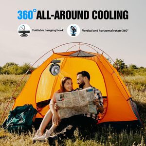 Ventilador Portátil para Camping con Linterna LED, 40 Horas de Funcionamiento, Batería Recargable, Gancho para Colgar, para Tienda de Campaña, Coche, RV, <span class=keywords><strong>Kit</strong></span> de Supervivencia de Emergencia - Product Image 3