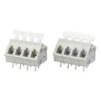 Bloc de bornes à ressort de qualité stable pour PCB, connecteur sans vis à 45 degrés 5,0 mm avec bouton