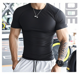 Plus Size 300 Grams Light <b>Weight</b> Knitted Digital Printing <b>Blank</b> Breathable Gym Fitness Workout Athletic Sport T-shirts for Men - Product Image 1