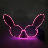 Lunettes lumineuses LED fantaisie en forme de lapin, fil électrique EL clignotant, pour Halloween, idéales comme cadeau de fête