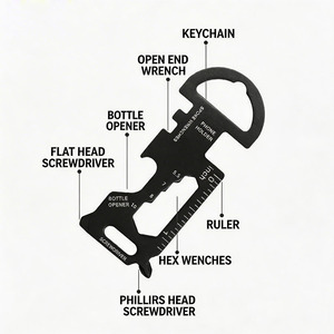 Multiutensile Compatto a Forma di Chiave in Acciaio Inox, Portachiavi con Apribottiglie e Cacciavite, Set per Uso Quotidiano - Product Image 3