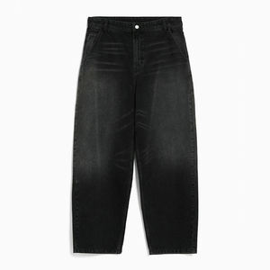 Jeans Anchos de Algodón Personalizados OEM para Hombre, Jeans de Mezclilla Negros de Pierna Recta, Estilo Urbano, Moda Casual, Jeans de Hombre de Alta Calidad - Product Image 6