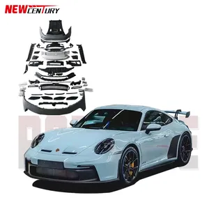 2019ポルシェ911 (992) 修正GT3ドライカーボンファイバーサラウンドキット、フロントおよびリアバンパー、リアウィングに適しています