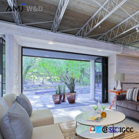 Porte d'entrée pliante en aluminium pour balcon, porte accordéon extérieure insonorisée pour usage résidentiel et agricole