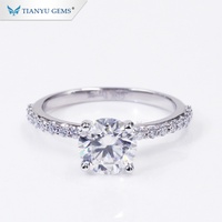 Tianyu fabricante de joyas de gama alta China 1 2 3 4 5 quilates CT 14K oro blanco sólido compromiso boda personalizado Moisssanite anillos