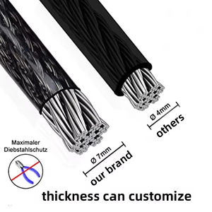 Candado de Cable para Bicicleta de Seguridad Reforzado para Ciclismo al Aire Libre, Longitud Personalizada, <span class=keywords><strong>Antirrobo</strong></span>, de Acero, Tipo U para Motocicleta - Product Image 4