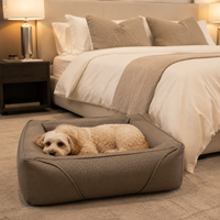 Lit pour chien et chat de luxe avec rembourrage en mousse, côtés surélevés, mousse personnalisée