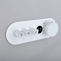 Ensemble de douche thermostatique de luxe en laiton brossé or avec affichage numérique LED et pommeau de douche pluie