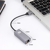 Tarjeta de Red USB Tipo-A de Aluminio VCOM, 1000 Mbps Gigabit USB 3.0 a Ethernet, Cable Adaptador RJ45