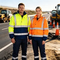 Veste de travail réfléchissante haute visibilité imperméable en Oxford 300D pour électricien, ouvrier, mineur, hiver, rembourrée, vêtements de travail, imperméable