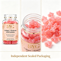 Gummies de Collagène et Acide Hyaluronique SYC BIO pour Nutrition Quotidienne, 60 Gummies, 120g, Marque Privée, OEM, ODM, Prix d'Usine, Vente en Gros