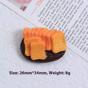 <span class=keywords><strong>Pan</strong></span> Tostado de Resina al por Mayor, Ecológico, de Dibujos Animados, Comida en Miniatura, Desayuno, Bocadillo, Postre, Decoración - Product Image 6