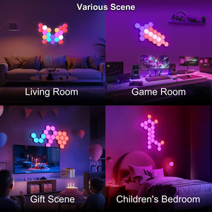 Panel de Luz LED Inteligente Hexagonal EAJANN, Lámpara de Pared Modular con Cambio de Color RGB, Control para Sala de Juegos, Sincronización con Música, Decoración del Hogar, Luz de Neón - Product Image 4