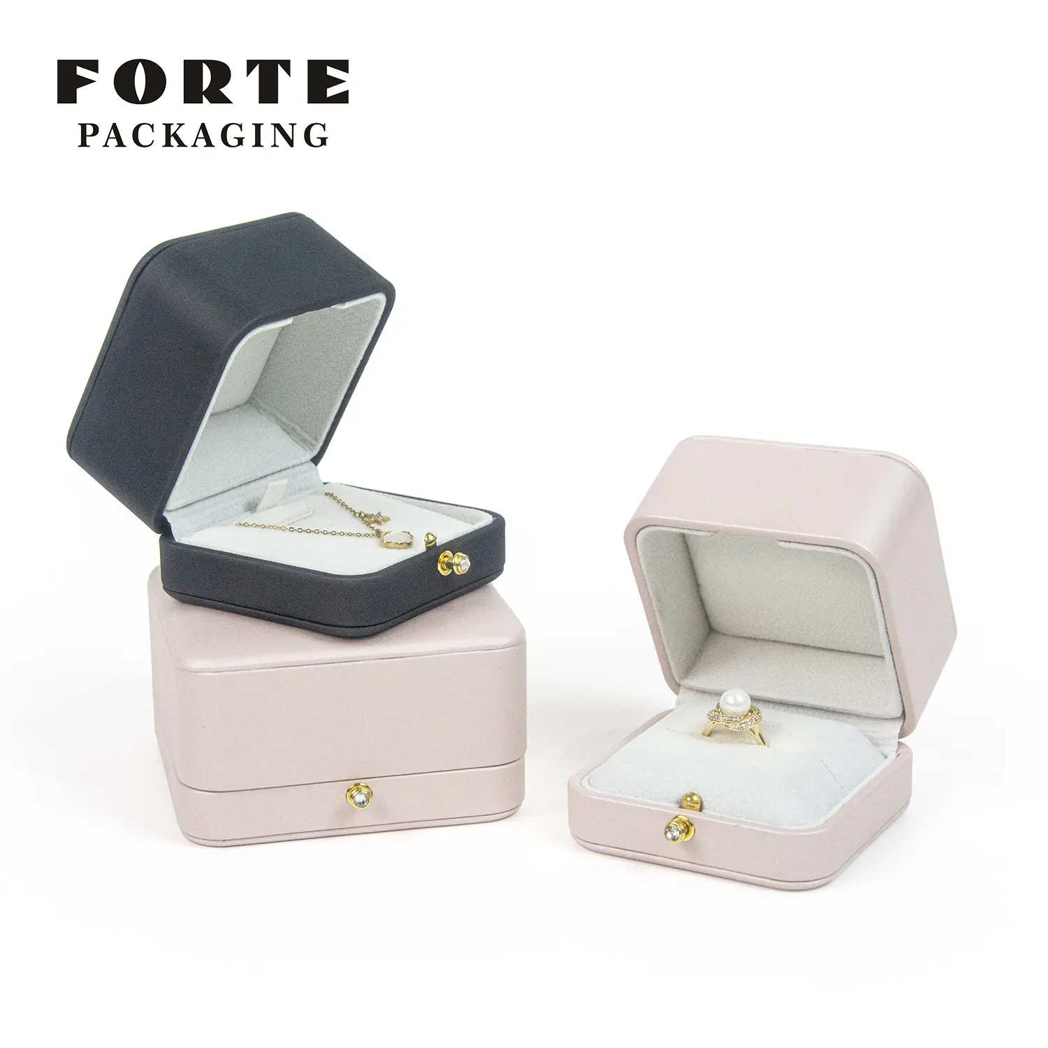 FORTE винтажные Свадебные розовые Роскошные ювелирные изделия Упаковка бриллиантовое кольцо Ожерелье Шкатулка для ювелирных изделий для ювелиров