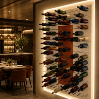 Support mural personnalisé pour bouteilles de vin, idéal pour villa, escalier, cave à vin, hôtel, bar – Présentoir métallique – Fabrication OEM