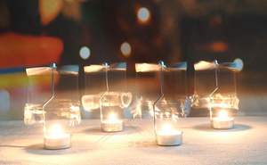 Portavelas en forma de corazón para niña, copa de estrella, linterna giratoria para caminar, adornos, diseño transfronterizo, caja de regalo - Product Image 2