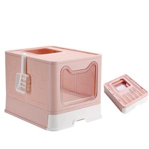 Kingtale Caixa de areia dobrável popular para gatos, caixa de areia PP autolimpante para gatos, caixa de areia para gatos de boa qualidade, em estoque - Product Image 1