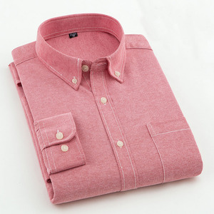 Camicia da uomo di alta qualità Oxford manica lunga collo alto Slim Fit camicie uomo Casual Chemise Pour Homme - Product Image 4