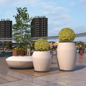 Nouvelle conception moderne de pot de fleurs <span class=keywords><strong>en</strong></span> fibre de verre, revêtement PE, couleur personnalisée, <span class=keywords><strong>caisse</strong></span> <span class=keywords><strong>en</strong></span> <span class=keywords><strong>bois</strong></span>, <span class=keywords><strong>jardin</strong></span> extérieur, durable - Product Image 1