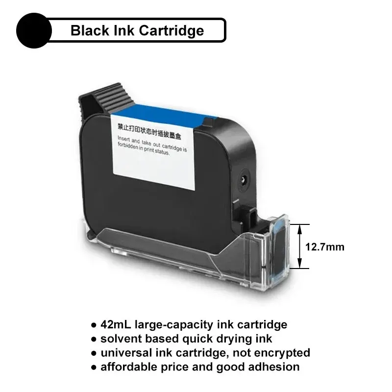 बिना एन्क्रिप्टेड तेजी से सूखने वाली स्याही कार्ट्रिज TIJ/हैंडहेल्ड इंकजेट प्रिंटर HD इंक IQ800/G1309S/2588 काला लाल नीला अदृश्य बहुरंगा