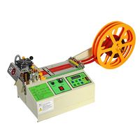 Máquina de corte de cinta de nailon/poliéster de alta precisión con motor eléctrico accionado por engranajes y control PLC automático