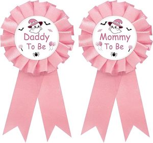 Pin <span class=keywords><strong>de</strong></span> hojalata <span class=keywords><strong>de</strong></span> Halloween con diseño <span class=keywords><strong>de</strong></span> Futura Mamá Fantasma (azul) y Futuro Papá (rosa), Botón para Revelación <span class=keywords><strong>de</strong></span> <span class=keywords><strong>Género</strong></span>, Recuerdos para Fiesta <span class=keywords><strong>de</strong></span> Baby Shower - Product Image 1