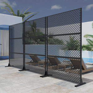 Paravent décoratif extérieur personnalisé en métal, motif treillis, résistant aux intempéries, pour patio, balcon et jardin - Product Image 1