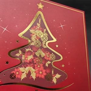 Boîte cadeau de Noël haut de gamme en matériaux recyclés écologiques avec couvercle gaufré doré pour bonbons, friandises et chocolats - Product Image 4