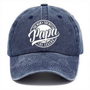 Gorra de béisbol de PVC con logo impreso, estilo Papa, lavada, para deportes al aire libre, con visera, patrón de letras, 6 paneles, ajustable - Product Image 1