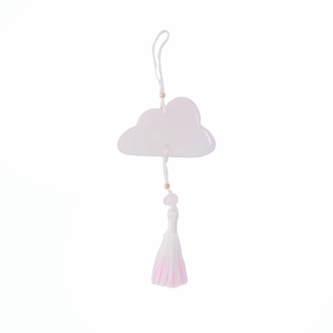 Cloud Shape pink quartz Tassel Pendant With Pink Gradient Fringe Decorative Charm <b>For</b> Bag Or Keychain - Product Image 1