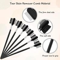 Brosse à yeux pour animaux de compagnie, peigne anti-taches, brosse de toilettage Double face pour les yeux, élimine la croûte de Mucus pour les petits chiens et chats