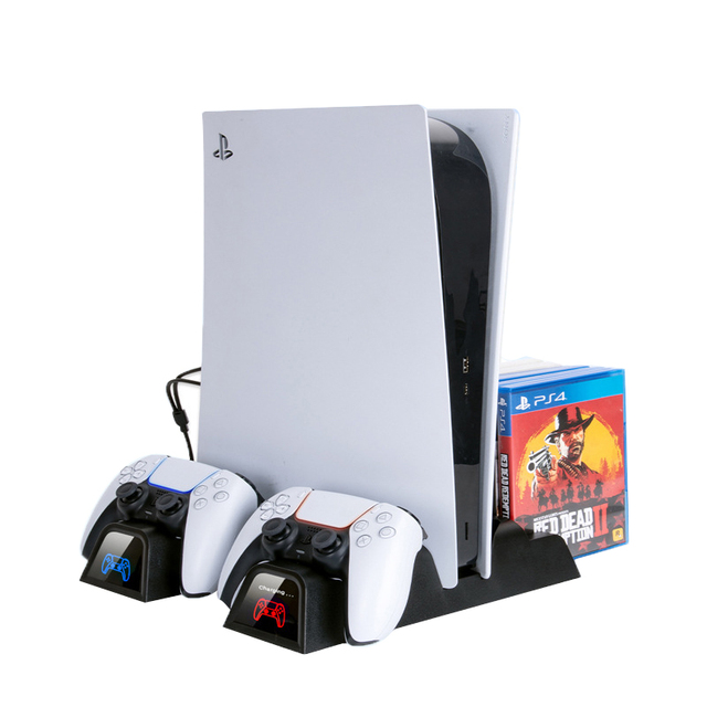 Multifunctional Console Vertical Stand for PS5 Cooling Fan Charger 2 Cooler IV-P5235B