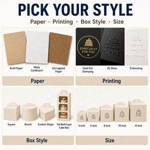 Caja de Embalaje de Papel para Pastel de Mousse con Asa Portátil Blanca de 3, 4, 6 y 8 Pulgadas XJH, con Ventana, para Regalo de Cumpleaños, Caja para Pastel - Product Image 4