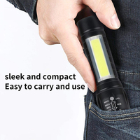 Mini lampe de poche portable USB rechargeable en aluminium COB LED Zoom