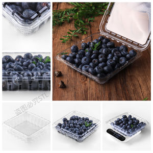 Caixa de Embalagem para Frutas Frescas Personalizada de Fábrica a Preço Acessível, Caixa Clamshell, Recipiente de Plástico para Mirtilos - Product Image 5