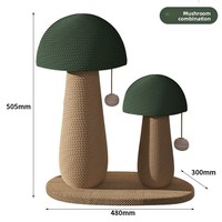 Griffoir vertical en sisal en forme de champignon pour chat, durable, résistant à la déchirure, jouet d'affûtage des griffes