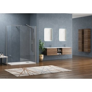 Cabine de douche moderne Kamalu KW2000 avec porte coulissante 80x170 en verre pour salle de bain d'hôtel, hammam deux côtés, cadre en aluminium - Product Image 6