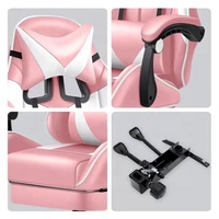 Chaise de bureau de haute qualité à prix abordable, chaise de jeu avec roulettes en PU, base en nylon et repose-pieds