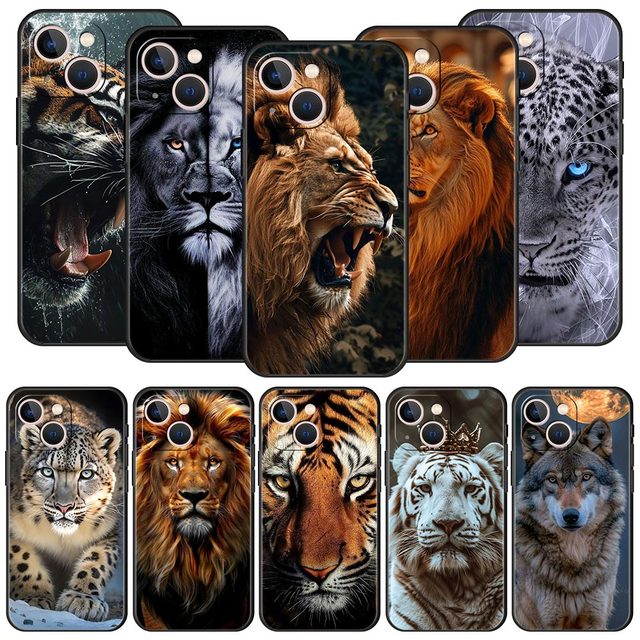 Tigre Wolf Lion Animal Design Cover UV Painting Printing Sublimation Mobile Phone Case for iPhone 11 12 13 14 15 16 Pro Max Case