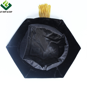 Abito di dottorato all'ingrosso Tam nero rifinitura con Piping oro abito di laurea Deluxe abito di dottorato uniforme vestito Phd - Product Image 3