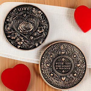 Moneda de Colección de Amor, Moneda Conmemorativa con Diseño de Corazón y Rosa, Regalo Único para É<span class=keywords><strong>l</strong></span>/Ella - Amor Conmemorativo - Product Image 6