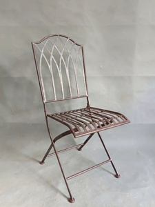 HE-1304 boda jardín al aire libre decorativa silla plegable de Metal blanco plegable al aire libre Bistro jardín metal sillas de hierro forjado - Product Image 2