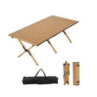 Table pliante moderne en acier au carbone, petite, pour l'extérieur, portable, pour le camping et les pique-niques, avec roulettes