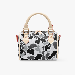 Bolsa Transversal Feminina Personalizada com Estampa Camuflada Pastel, Bolsa de Mão Tipo Barril com Alça Superior, Alça Removível, Bolsa de Ombro Casual Estilo Nuvem Camuflada - Product Image 2