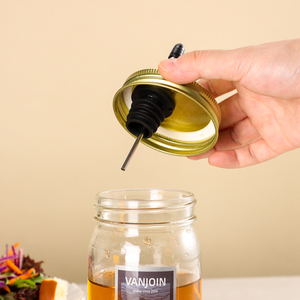 400ml Leak-proof Glass <span class=keywords><strong>Mason</strong></span> Jar với thép không gỉ đổ vòi cho giấm dầu rượu rượu xi-rô hoặc các chất lỏng khác - Product Image 3