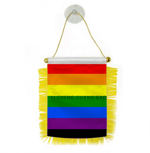 Drapeau miniature personnalisé « Victoire sur le SIDA » à succès – Série arc-en-ciel <span class=keywords><strong>LGBT</strong></span>, design suspendu avec ventouse pour décoration de voiture - Product Image 1